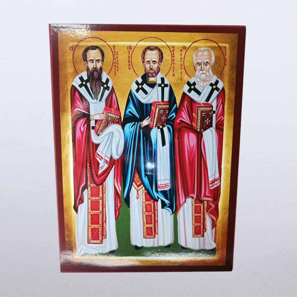 Икона Света три јерарха 22×30 цм