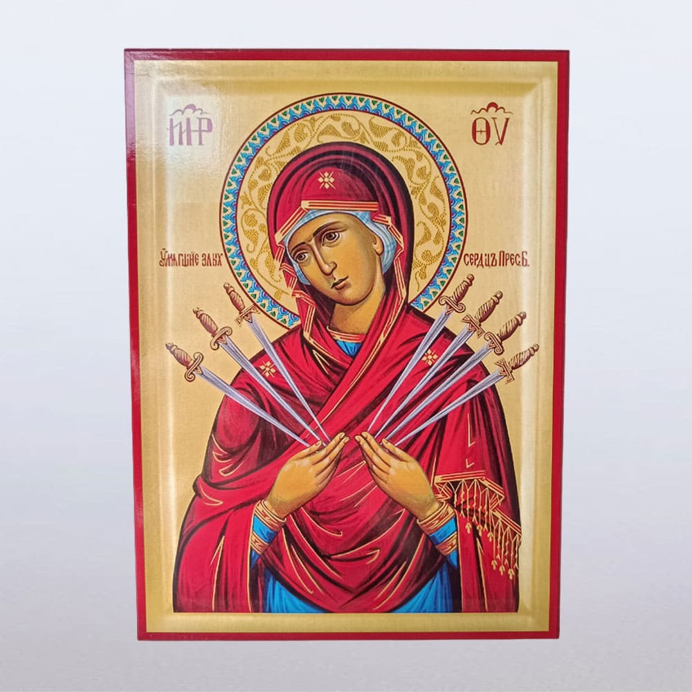 Икона седмострелне богородице 22x30 цм