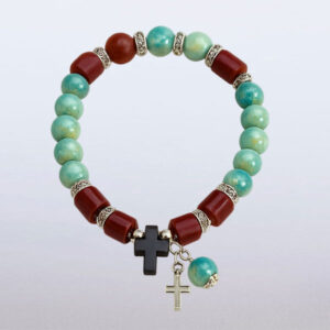 Наруквица Од Тиркиза Са Сребрним Детаљима