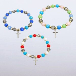 Наруквица - Стаклена - Са металним крстом