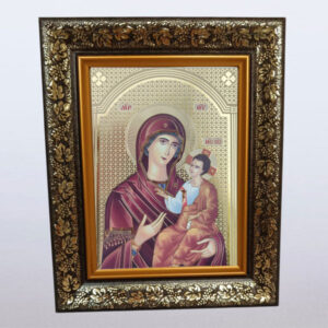 Иконa у раму – Икона Богородице Тројеручице 10×14 цм (copy)